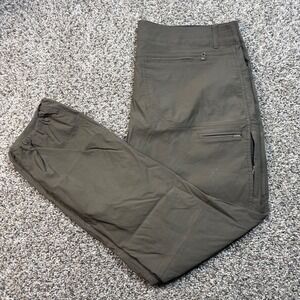 KUHL Hiking Pants Mens 38x31 Olive Green Outdoor Performance Zip Pockets